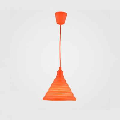 Silica Gel Babel Pendant Light Modern 1 Light Folding Hanging Lamp in Multi Colors Orange Clearhalo 'Ceiling Lights' 'Modern Pendants' 'Modern' 'Pendant Lights' 'Pendants' Lighting' 124305