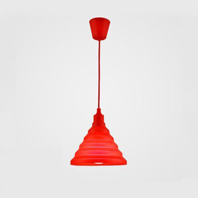 Silica Gel Babel Pendant Light Modern 1 Light Folding Hanging Lamp in Multi Colors Red Clearhalo 'Ceiling Lights' 'Modern Pendants' 'Modern' 'Pendant Lights' 'Pendants' Lighting' 124306