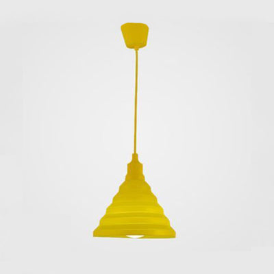 Silica Gel Babel Pendant Light Modern 1 Light Folding Hanging Lamp in Multi Colors Yellow Clearhalo 'Ceiling Lights' 'Modern Pendants' 'Modern' 'Pendant Lights' 'Pendants' Lighting' 124307