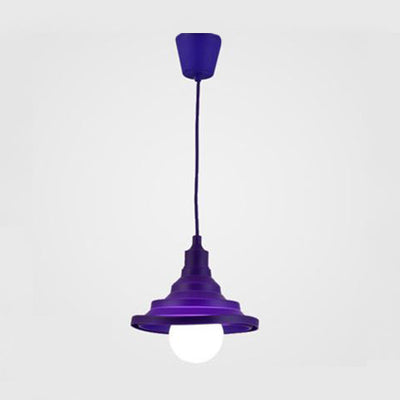 Silica Gel Babel Pendant Light Modern 1 Light Folding Hanging Lamp in Multi Colors Purple Clearhalo 'Ceiling Lights' 'Modern Pendants' 'Modern' 'Pendant Lights' 'Pendants' Lighting' 124308