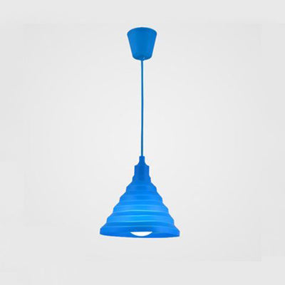 Silica Gel Babel Pendant Light Modern 1 Light Folding Hanging Lamp in Multi Colors Blue Clearhalo 'Ceiling Lights' 'Modern Pendants' 'Modern' 'Pendant Lights' 'Pendants' Lighting' 124310