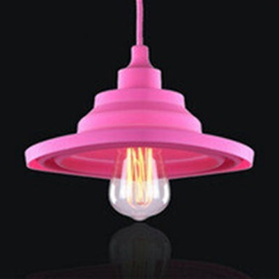 Silica Gel Babel Pendant Light Modern 1 Light Folding Hanging Lamp in Multi Colors Pink Clearhalo 'Ceiling Lights' 'Modern Pendants' 'Modern' 'Pendant Lights' 'Pendants' Lighting' 124312