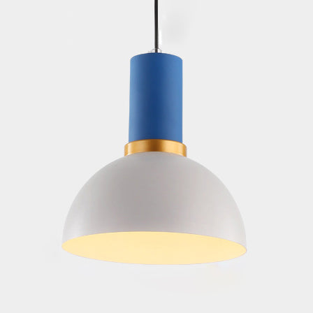 Bowl/Cone/Funnel Metal Hanging Ceiling Light Minimalist 1 Light Blue/Pink/Yellow Pendant Lamp Clearhalo 'Ceiling Lights' 'Modern Pendants' 'Modern' 'Pendant Lights' 'Pendants' Lighting' 124531