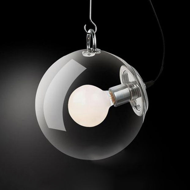 10"/12"W Ball Flush Mount Light Simplicity Clear Glass 1 Light Chrome Flush Ceiling Light Clearhalo 'Ceiling Lights' 'Glass shade' 'Glass' 'Modern Pendants' 'Modern' 'Pendant Lights' 'Pendants' Lighting' 124589