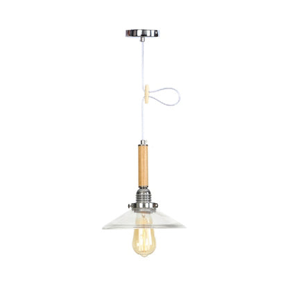 Globe/Cone/Small Bell Pendant Lighting Vintage Clear Glass 1 Light Rose Gold/Chrome Hanging Lamp with Adjustable Cord Clearhalo 'Ceiling Lights' 'Glass shade' 'Glass' 'Modern Pendants' 'Modern' 'Pendant Lights' 'Pendants' Lighting' 125309