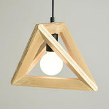 Japanese Style Beige Pendant Light with Triangle Shade 1 Light Wood Pendant Lamp for Kitchen Wood Clearhalo 'Ceiling Lights' 'Modern Pendants' 'Modern' 'Pendant Lights' 'Pendants' Lighting' 125784