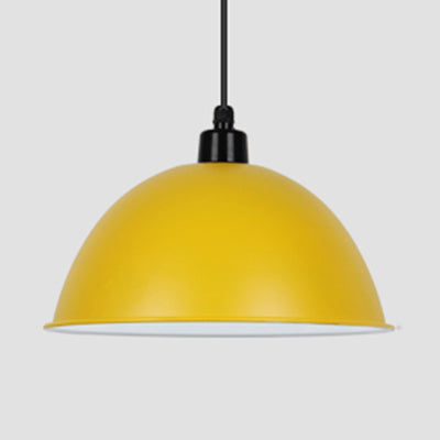 Nordic Stylish Bowl Hanging Light Single Light Aluminum Pendant Lamp for Gallery Cafe Yellow Clearhalo 'Ceiling Lights' 'Modern Pendants' 'Modern' 'Pendant Lights' 'Pendants' Lighting' 125970