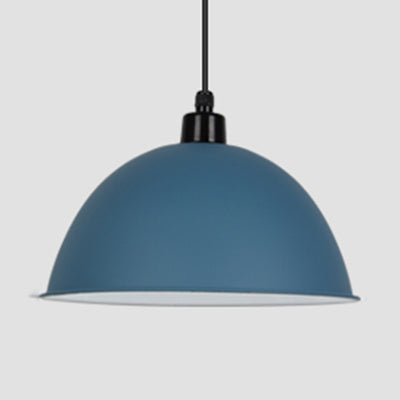 Nordic Stylish Bowl Hanging Light Single Light Aluminum Pendant Lamp for Gallery Cafe Dark Blue Clearhalo 'Ceiling Lights' 'Modern Pendants' 'Modern' 'Pendant Lights' 'Pendants' Lighting' 125976