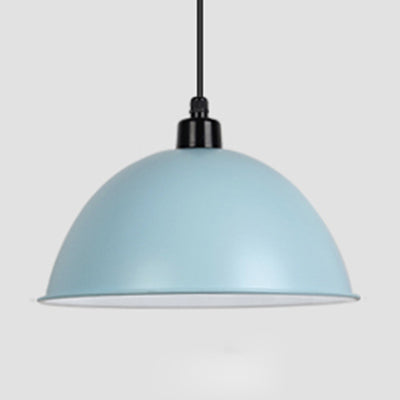 Nordic Stylish Bowl Hanging Light Single Light Aluminum Pendant Lamp for Gallery Cafe Light Blue Clearhalo 'Ceiling Lights' 'Modern Pendants' 'Modern' 'Pendant Lights' 'Pendants' Lighting' 125978