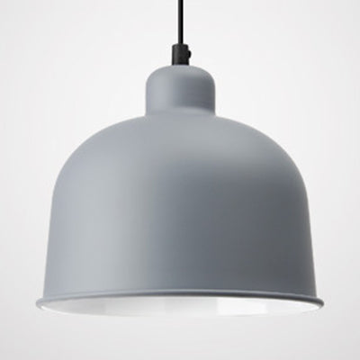 Bowl Shade Hanging Light Single Head Macaron Style Aluminum Pendant Lamp for Restaurant Grey Clearhalo 'Ceiling Lights' 'Modern Pendants' 'Modern' 'Pendant Lights' 'Pendants' Lighting' 125999