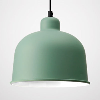 Bowl Shade Hanging Light Single Head Macaron Style Aluminum Pendant Lamp for Restaurant Green Clearhalo 'Ceiling Lights' 'Modern Pendants' 'Modern' 'Pendant Lights' 'Pendants' Lighting' 126002