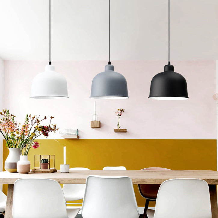 Bowl Shade Hanging Light Single Head Macaron Style Aluminum Pendant Lamp for Restaurant Clearhalo 'Ceiling Lights' 'Modern Pendants' 'Modern' 'Pendant Lights' 'Pendants' Lighting' 126007