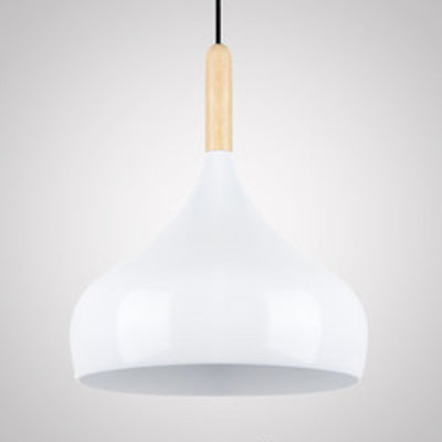 Aluminum Onion Shade Suspension Light Balcony Hallway 9.5/12/14 Inch Wide 1 Bulb Contemporary Pendant Light White Clearhalo 'Ceiling Lights' 'Modern Pendants' 'Modern' 'Pendant Lights' 'Pendants' Lighting' 126030