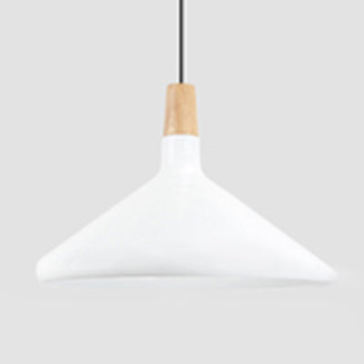 Nordic Coolie Shade Suspension Light Aluminum 7/10.5/15 Inch Wide 1 Head Pendant Light for Office Coffee Shop White 15" Clearhalo 'Ceiling Lights' 'Modern Pendants' 'Modern' 'Pendant Lights' 'Pendants' Lighting' 126068