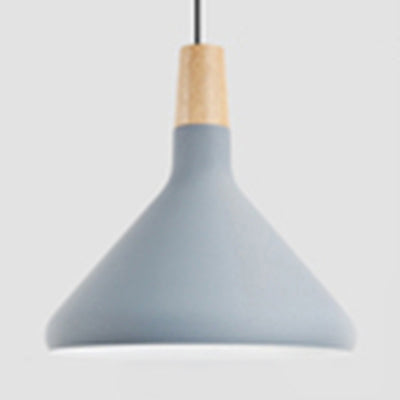 Nordic Coolie Shade Suspension Light Aluminum 7/10.5/15 Inch Wide 1 Head Pendant Light for Office Coffee Shop Grey 10.5" Clearhalo 'Ceiling Lights' 'Modern Pendants' 'Modern' 'Pendant Lights' 'Pendants' Lighting' 126070