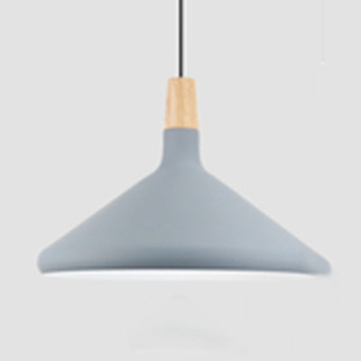 Nordic Coolie Shade Suspension Light Aluminum 7/10.5/15 Inch Wide 1 Head Pendant Light for Office Coffee Shop Grey 15" Clearhalo 'Ceiling Lights' 'Modern Pendants' 'Modern' 'Pendant Lights' 'Pendants' Lighting' 126071