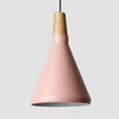 Nordic Coolie Shade Suspension Light Aluminum 7/10.5/15 Inch Wide 1 Head Pendant Light for Office Coffee Shop Pink 7" Clearhalo 'Ceiling Lights' 'Modern Pendants' 'Modern' 'Pendant Lights' 'Pendants' Lighting' 126072