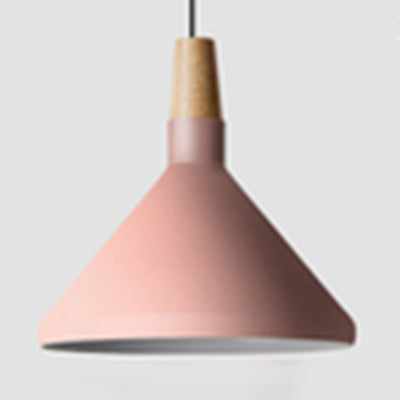 Nordic Coolie Shade Suspension Light Aluminum 7/10.5/15 Inch Wide 1 Head Pendant Light for Office Coffee Shop Pink 10.5" Clearhalo 'Ceiling Lights' 'Modern Pendants' 'Modern' 'Pendant Lights' 'Pendants' Lighting' 126073