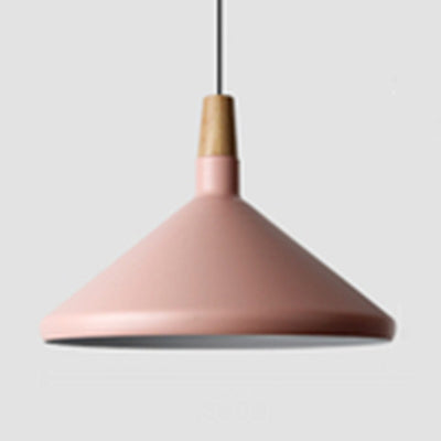 Nordic Coolie Shade Suspension Light Aluminum 7/10.5/15 Inch Wide 1 Head Pendant Light for Office Coffee Shop Pink 15" Clearhalo 'Ceiling Lights' 'Modern Pendants' 'Modern' 'Pendant Lights' 'Pendants' Lighting' 126074