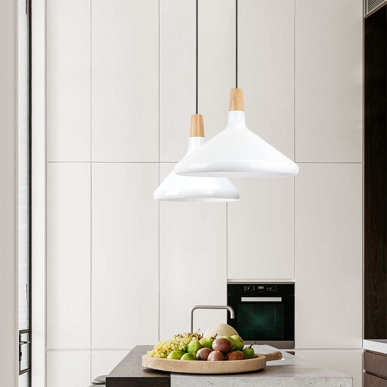 Nordic Coolie Shade Suspension Light Aluminum 7/10.5/15 Inch Wide 1 Head Pendant Light for Office Coffee Shop Clearhalo 'Ceiling Lights' 'Modern Pendants' 'Modern' 'Pendant Lights' 'Pendants' Lighting' 126076