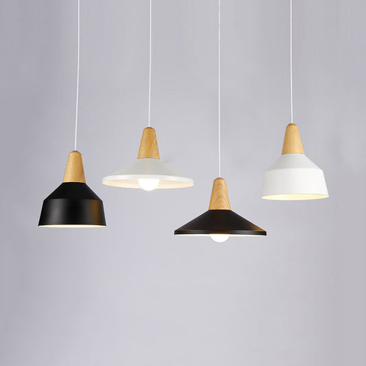 One Head Suspension Light Nordic Stylish Aluminum & Wood Pendant Light for Study Room Clearhalo 'Ceiling Lights' 'Modern Pendants' 'Modern' 'Pendant Lights' 'Pendants' Lighting' 126085