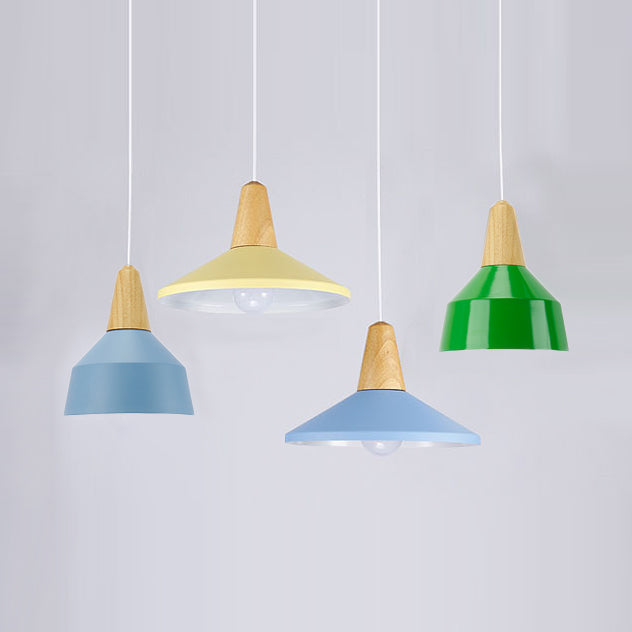 Living Room Pendant Light Aluminum 10/14 Inch Wide Single Head Macaron Pendant Lamp with Adjustable Cord Clearhalo 'Ceiling Lights' 'Modern Pendants' 'Modern' 'Pendant Lights' 'Pendants' Lighting' 126099