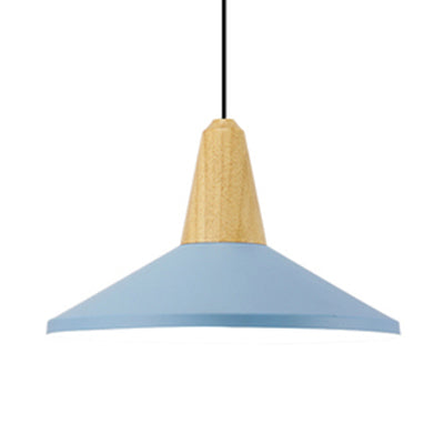 Living Room Pendant Light Aluminum 10/14 Inch Wide Single Head Macaron Pendant Lamp with Adjustable Cord Blue 14" Clearhalo 'Ceiling Lights' 'Modern Pendants' 'Modern' 'Pendant Lights' 'Pendants' Lighting' 126101