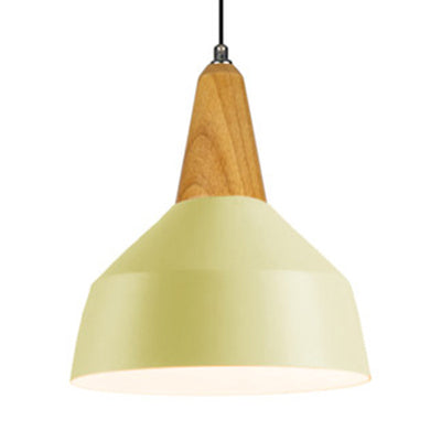 Living Room Pendant Light Aluminum 10/14 Inch Wide Single Head Macaron Pendant Lamp with Adjustable Cord Yellow 10" Clearhalo 'Ceiling Lights' 'Modern Pendants' 'Modern' 'Pendant Lights' 'Pendants' Lighting' 126102