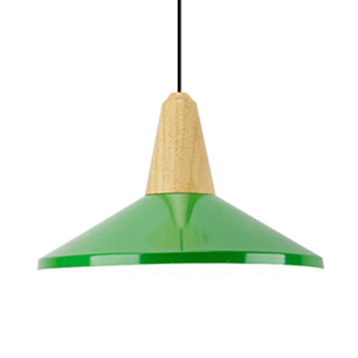 Living Room Pendant Light Aluminum 10/14 Inch Wide Single Head Macaron Pendant Lamp with Adjustable Cord Green 14" Clearhalo 'Ceiling Lights' 'Modern Pendants' 'Modern' 'Pendant Lights' 'Pendants' Lighting' 126107