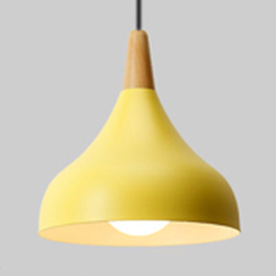 Metal Onion Ceiling Pendant Light Kindergarten One Light Macaron Loft Pendant Lamp Yellow Clearhalo 'Ceiling Lights' 'Modern Pendants' 'Modern' 'Pendant Lights' 'Pendants' Lighting' 126115