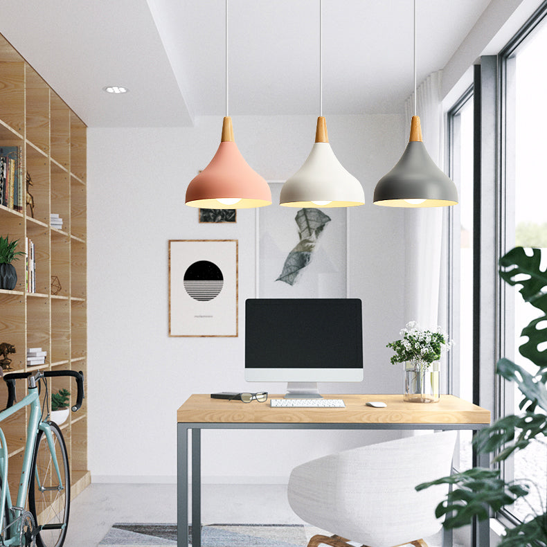 Metal Onion Ceiling Pendant Light Kindergarten One Light Macaron Loft Pendant Lamp Clearhalo 'Ceiling Lights' 'Modern Pendants' 'Modern' 'Pendant Lights' 'Pendants' Lighting' 126117