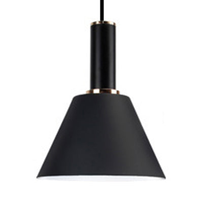 Cylinder & Bucket Pendant Light One Light Modern Aluminum Hanging Light for Bedside Black Clearhalo 'Ceiling Lights' 'Modern Pendants' 'Modern' 'Pendant Lights' 'Pendants' Lighting' 126182