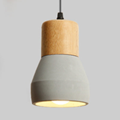 Cement Torch Shaped Pendant Lamp Single Light Nordic Style Pendant Light for Tea Station Grey Clearhalo 'Ceiling Lights' 'Modern Pendants' 'Modern' 'Pendant Lights' 'Pendants' Lighting' 126227