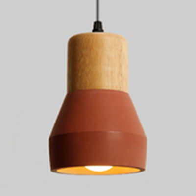 Cement Torch Shaped Pendant Lamp Single Light Nordic Style Pendant Light for Tea Station Red Clearhalo 'Ceiling Lights' 'Modern Pendants' 'Modern' 'Pendant Lights' 'Pendants' Lighting' 126228