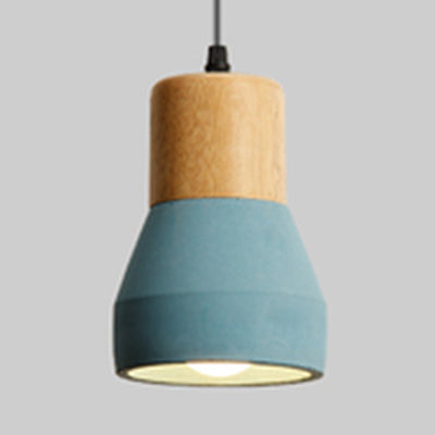 Cement Torch Shaped Pendant Lamp Single Light Nordic Style Pendant Light for Tea Station Blue Clearhalo 'Ceiling Lights' 'Modern Pendants' 'Modern' 'Pendant Lights' 'Pendants' Lighting' 126230