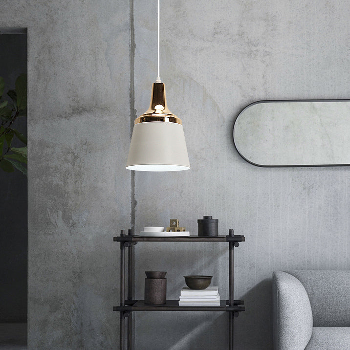 Aluminum Coolie Shade Pendant Lamp One Bulb Nordic Style Hanging Light for Living Room Clearhalo 'Ceiling Lights' 'Modern Pendants' 'Modern' 'Pendant Lights' 'Pendants' Lighting' 126329