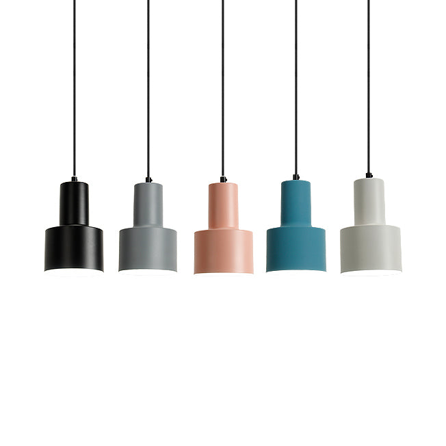 Macaron Loft Pendant Hanging Light Cylinder 1 Head Metallic Ceiling Pendant for Meeting Room Clearhalo 'Ceiling Lights' 'Modern Pendants' 'Modern' 'Pendant Lights' 'Pendants' Lighting' 126356