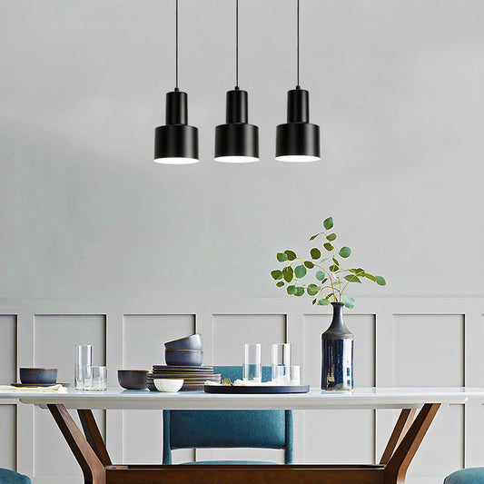 Macaron Loft Pendant Hanging Light Cylinder 1 Head Metallic Ceiling Pendant for Meeting Room Clearhalo 'Ceiling Lights' 'Modern Pendants' 'Modern' 'Pendant Lights' 'Pendants' Lighting' 126357