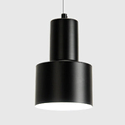 Macaron Loft Pendant Hanging Light Cylinder 1 Head Metallic Ceiling Pendant for Meeting Room Black Clearhalo 'Ceiling Lights' 'Modern Pendants' 'Modern' 'Pendant Lights' 'Pendants' Lighting' 126358