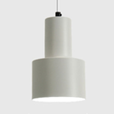 Macaron Loft Pendant Hanging Light Cylinder 1 Head Metallic Ceiling Pendant for Meeting Room White Clearhalo 'Ceiling Lights' 'Modern Pendants' 'Modern' 'Pendant Lights' 'Pendants' Lighting' 126359