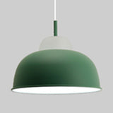 Macaron Loft Bowl Pendant Lamp Single Bulb Aluminum Hanging Light for Nursing Room Green Clearhalo 'Ceiling Lights' 'Modern Pendants' 'Modern' 'Pendant Lights' 'Pendants' Lighting' 126428