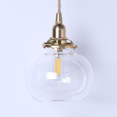 Modern Oval Pendant Light with Brass Lamp Socket Glass 1 Light Suspension Light for Cloth Shop Clear Clearhalo 'Ceiling Lights' 'Glass shade' 'Glass' 'Modern Pendants' 'Modern' 'Pendant Lights' 'Pendants' Lighting' 126602