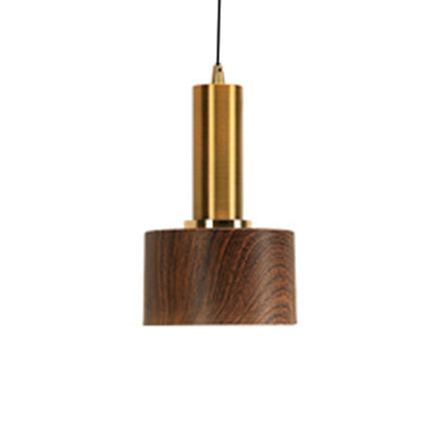 Modern Stylish Small Pendant Light Wood 1 Light Brown Hanging Light for Bedroom Porch Brown 5" Clearhalo 'Ceiling Lights' 'Modern Pendants' 'Modern' 'Pendant Lights' 'Pendants' Lighting' 126698