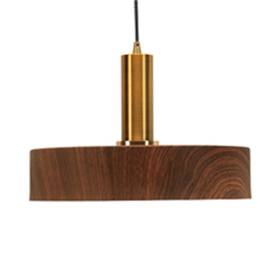 Modern Stylish Small Pendant Light Wood 1 Light Brown Hanging Light for Bedroom Porch Brown 12" Clearhalo 'Ceiling Lights' 'Modern Pendants' 'Modern' 'Pendant Lights' 'Pendants' Lighting' 126702