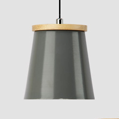 Tapered Shade Balcony Hallway Hanging Light Metal Single Light Nordic Style Pendant Lamp Grey Clearhalo 'Ceiling Lights' 'Modern Pendants' 'Modern' 'Pendant Lights' 'Pendants' Lighting' 126832