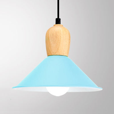 Kindergarten Pyramid Ceiling Pendant Light Aluminum 1 Light Bright-Colored Hanging Lamp Blue Clearhalo 'Ceiling Lights' 'Modern Pendants' 'Modern' 'Pendant Lights' 'Pendants' Lighting' 126856