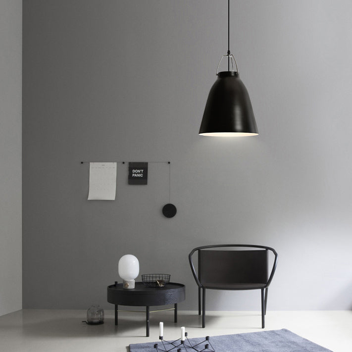 Simple Stylish Monochrome Pendant Light Bucket Shade 8/16 Inch Wide 1 Bulb Aluminum Hanging Light for Kitchen Clearhalo 'Ceiling Lights' 'Modern Pendants' 'Modern' 'Pendant Lights' 'Pendants' Lighting' 126872