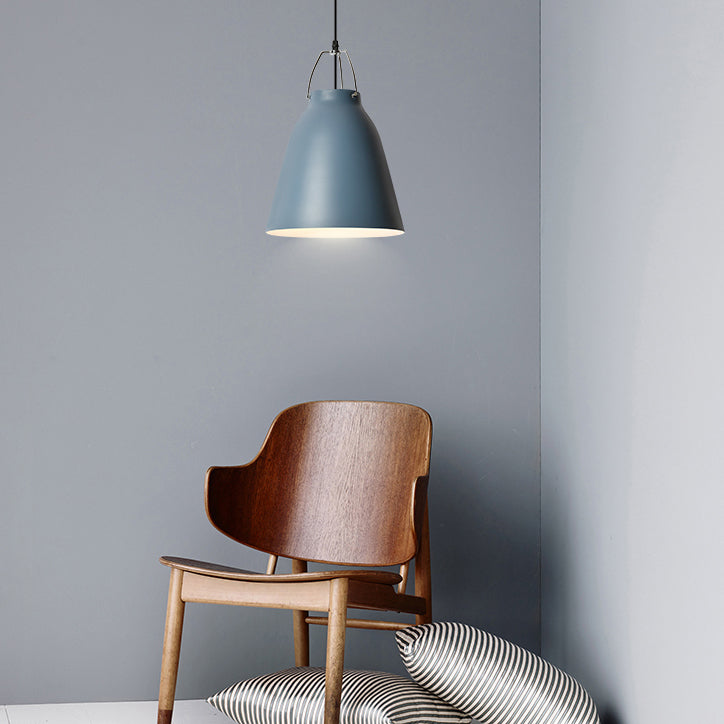 Candy Colored Bucket Hanging Light 1 Light Macaron Aluminum Pedant Light in Dark Blue/Light Blue/Pink for Office Kitchen Clearhalo 'Ceiling Lights' 'Modern Pendants' 'Modern' 'Pendant Lights' 'Pendants' Lighting' 126881