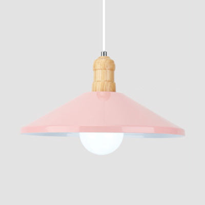 One Head Coolie Shade Pendant Light Contemporary Metal Hanging Lamp for Kitchen Dining Room Pink Clearhalo 'Ceiling Lights' 'Modern Pendants' 'Modern' 'Pendant Lights' 'Pendants' Lighting' 126953