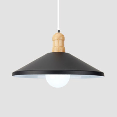 One Head Coolie Shade Pendant Light Contemporary Metal Hanging Lamp for Kitchen Dining Room Black Clearhalo 'Ceiling Lights' 'Modern Pendants' 'Modern' 'Pendant Lights' 'Pendants' Lighting' 126954